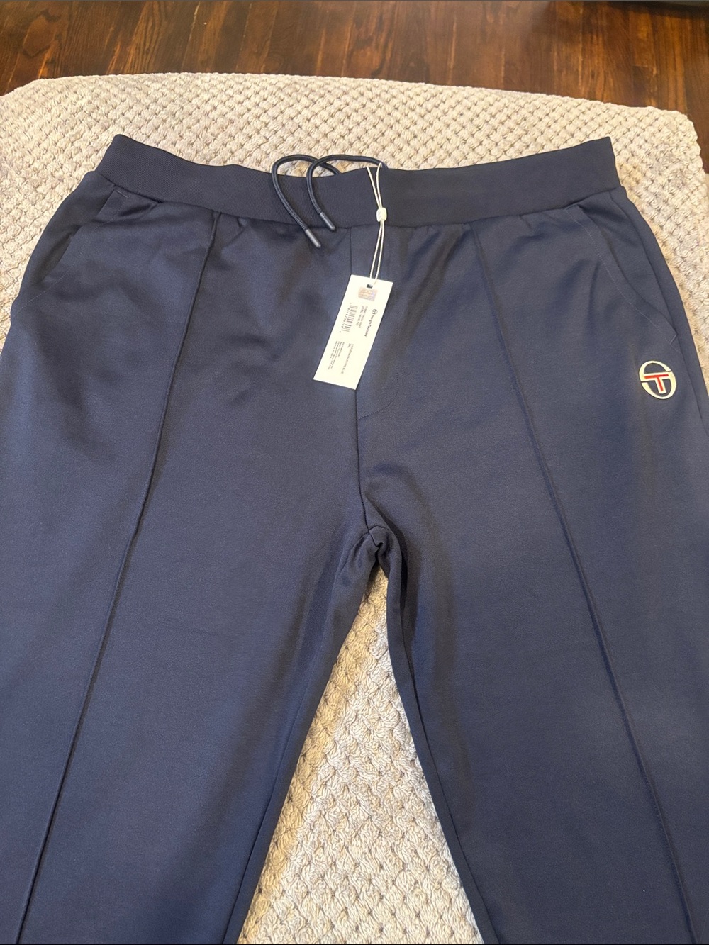Sergio Tacchini Men's Navy Elastic Waist Track Pants with Logo